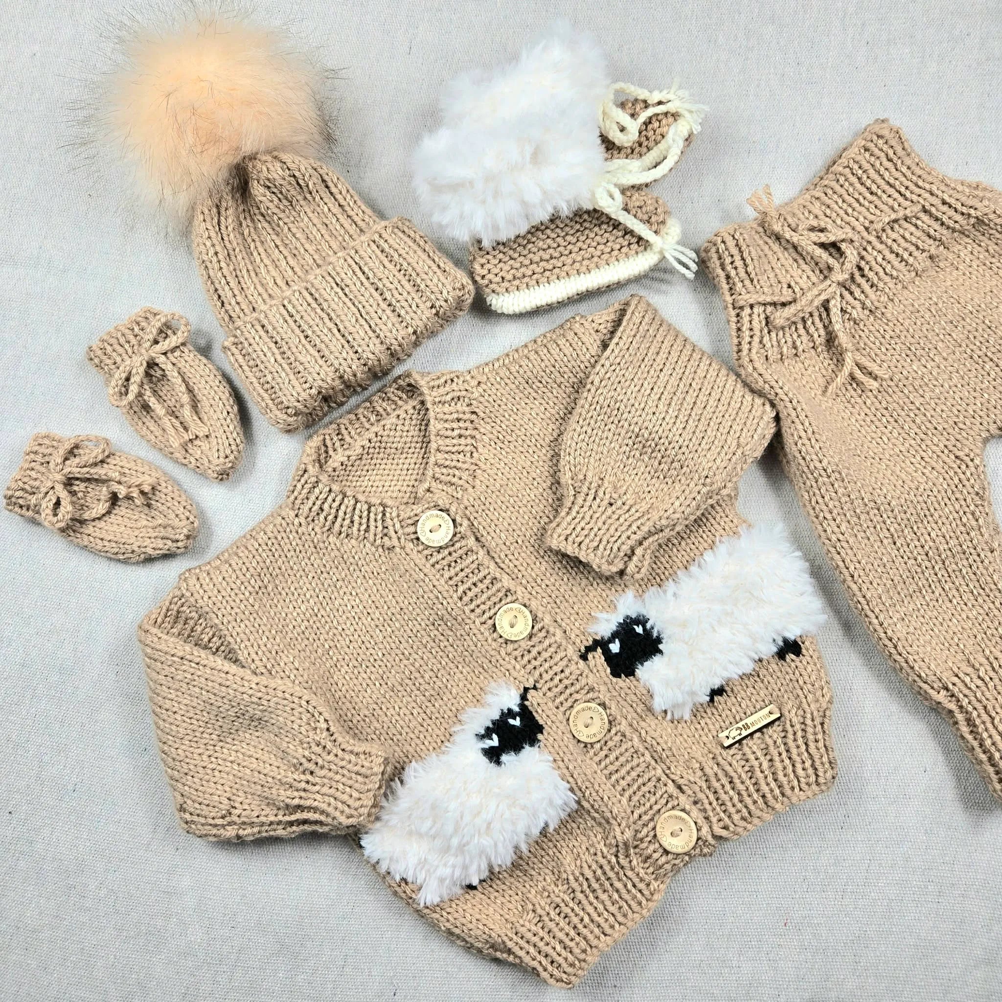 Cardigan Caramel Avec Mouton (3-6 Mois)