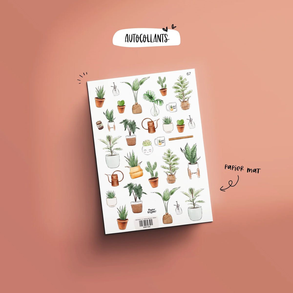 Autocollant 67 Plantes Intérieures