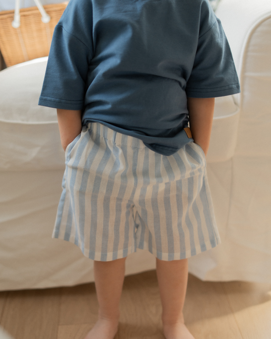 Short Évolutif Bleu Et Blanc À Rayures