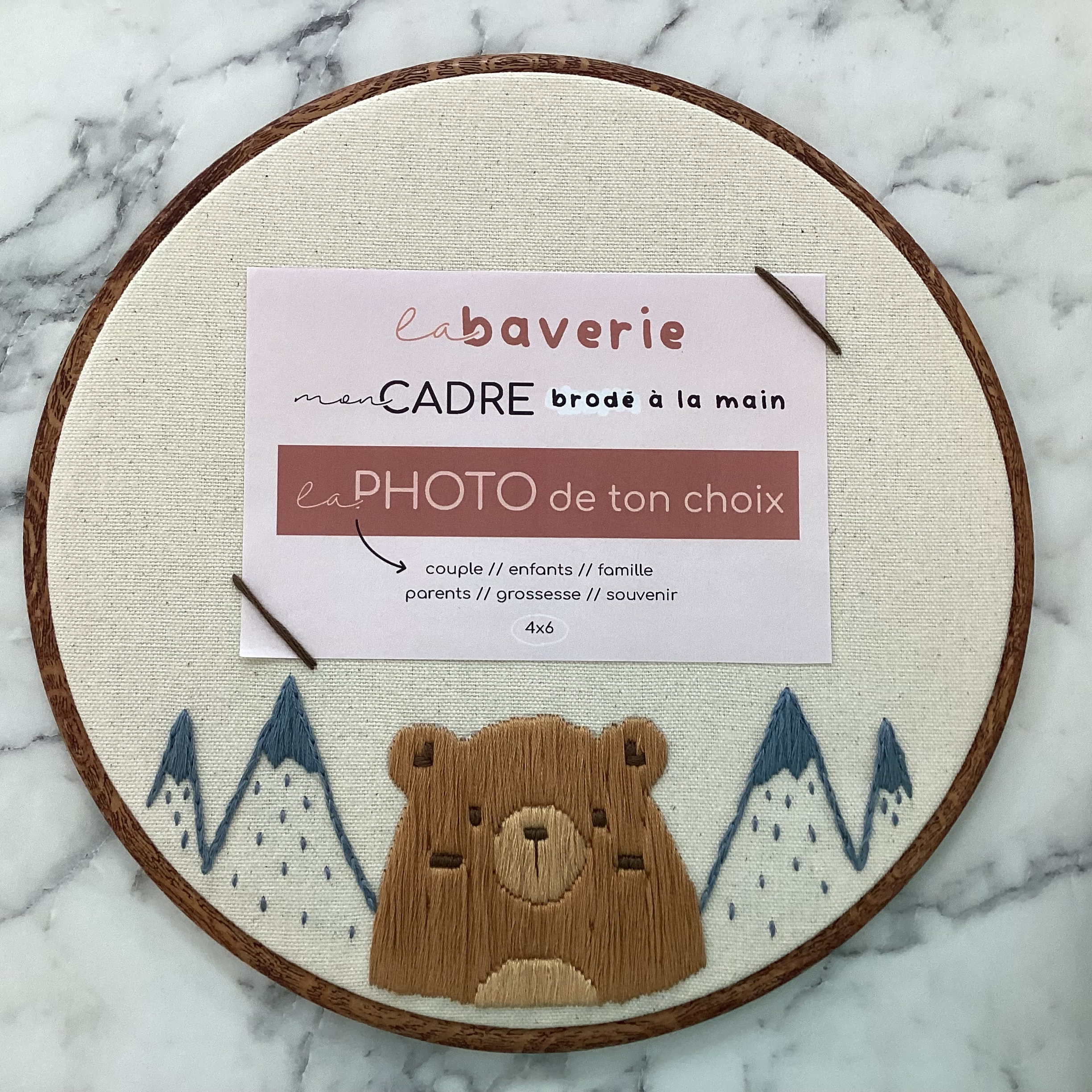 Cadre Photo Brodé Ours