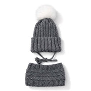 Tuque Évolutive Avec Cordons & Cache-cou Gris (6-12 Mois)