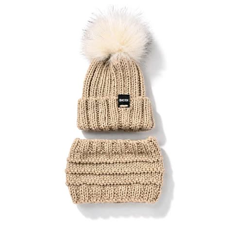 Tuque Évolutive & Cache-cou Caramel (0-6 Mois)