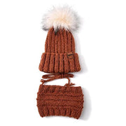 Tuque Évolutive Avec Cordons & Cache-cou Rouille (6-12 Mois)