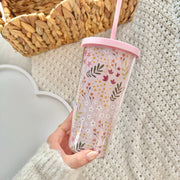 Verre Rose Fleurie