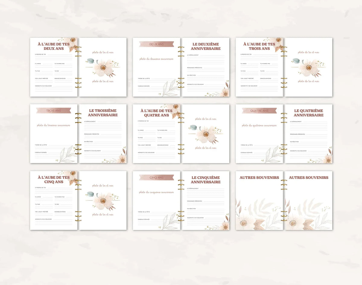 Livre De Naissance À Anneaux Pour Mamie Fleur