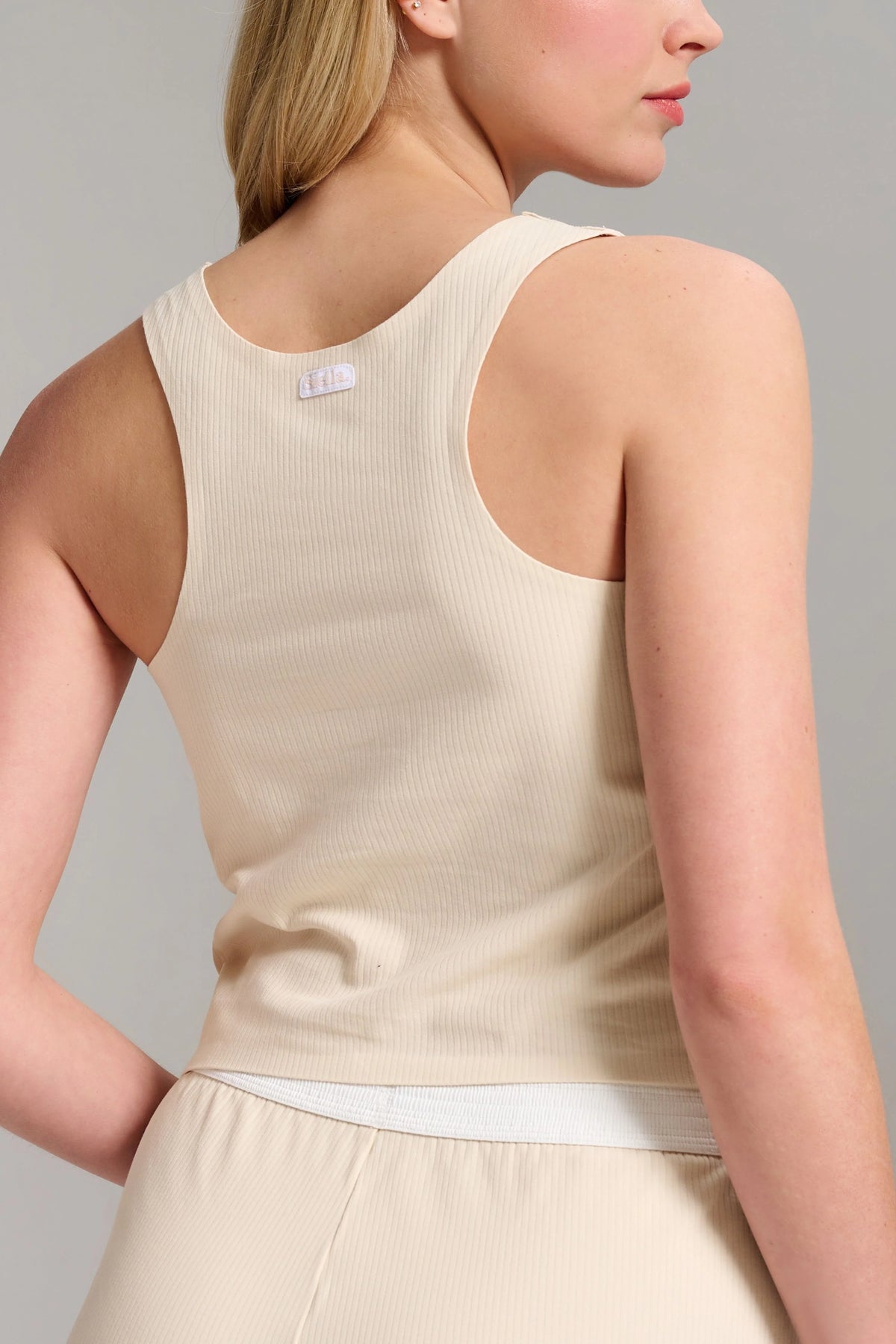 Camisole Coton Biologique Côtelé Beige
