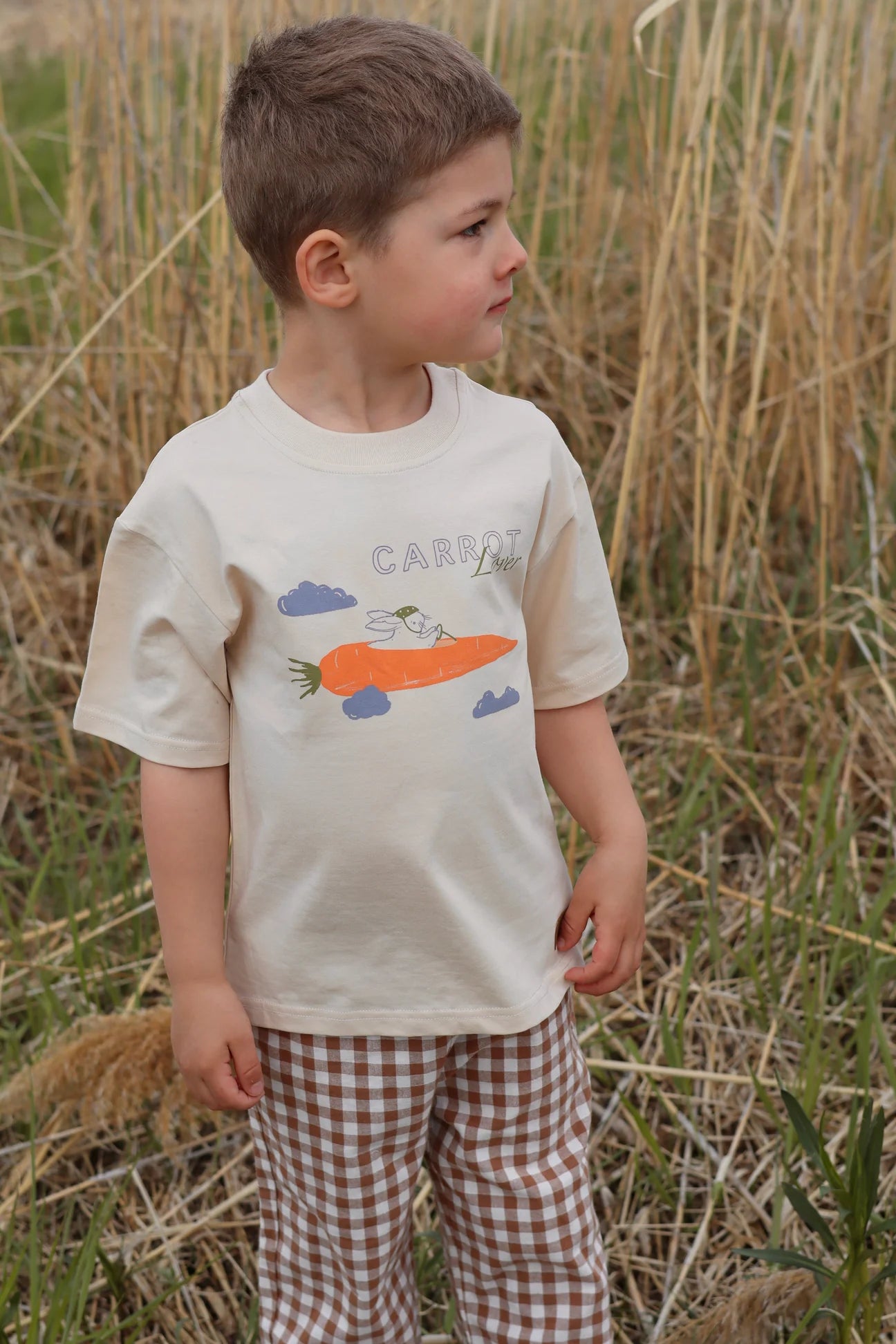 T-Shirt Évolutif Beige Imprimé Carrot Lover