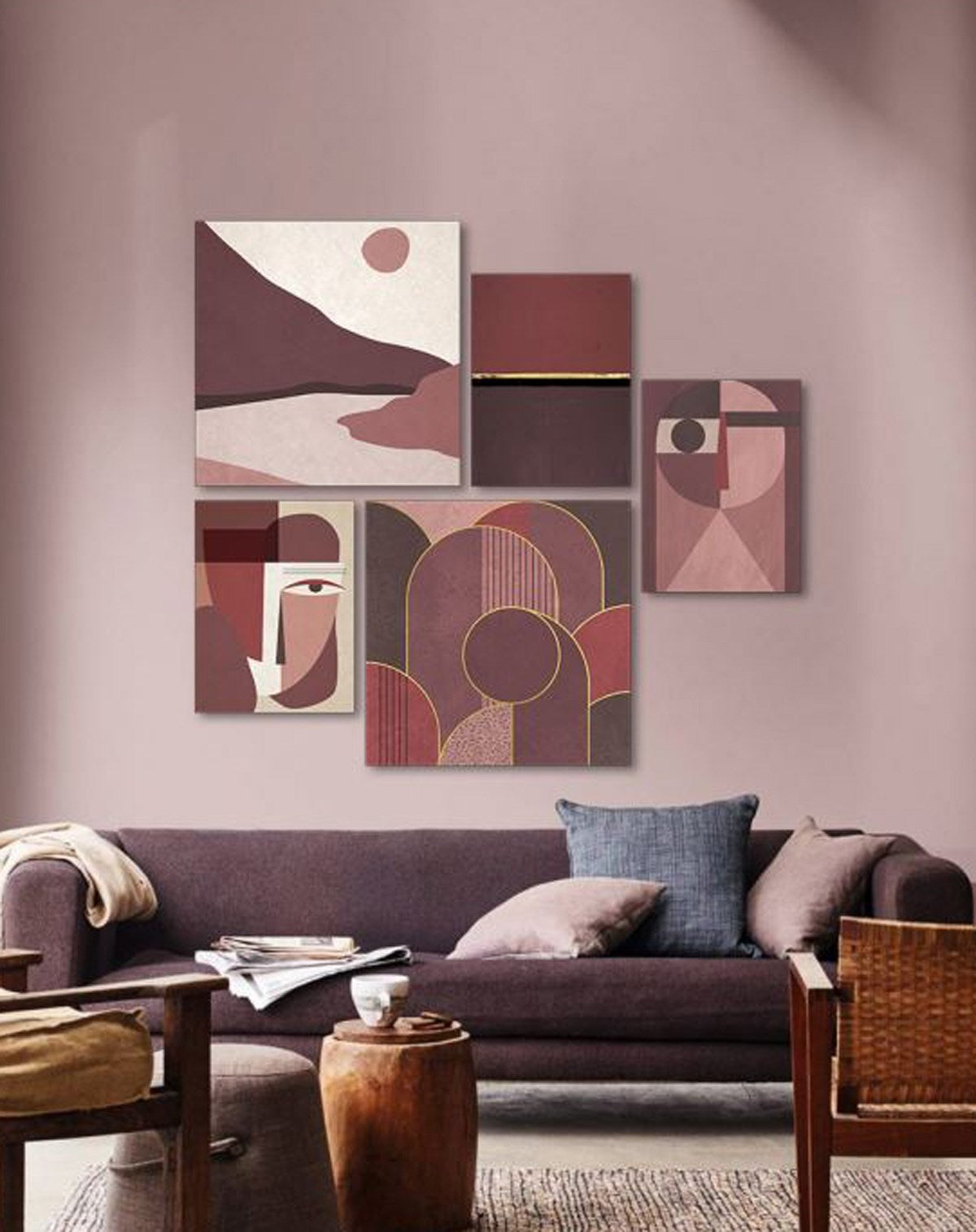 Ensemble 5 Cadre Abstraits