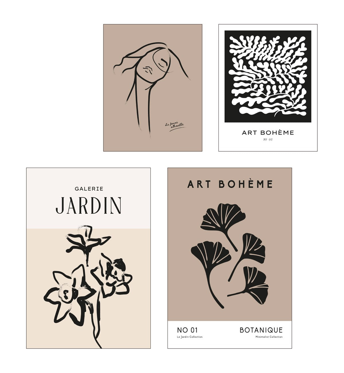 Ensemble 4 Cadre Art Bohème