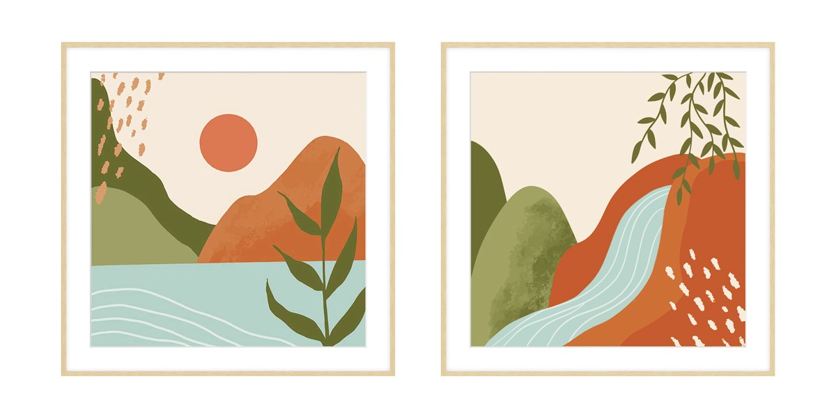 Ensemble 2 Cadres Éléments Eau