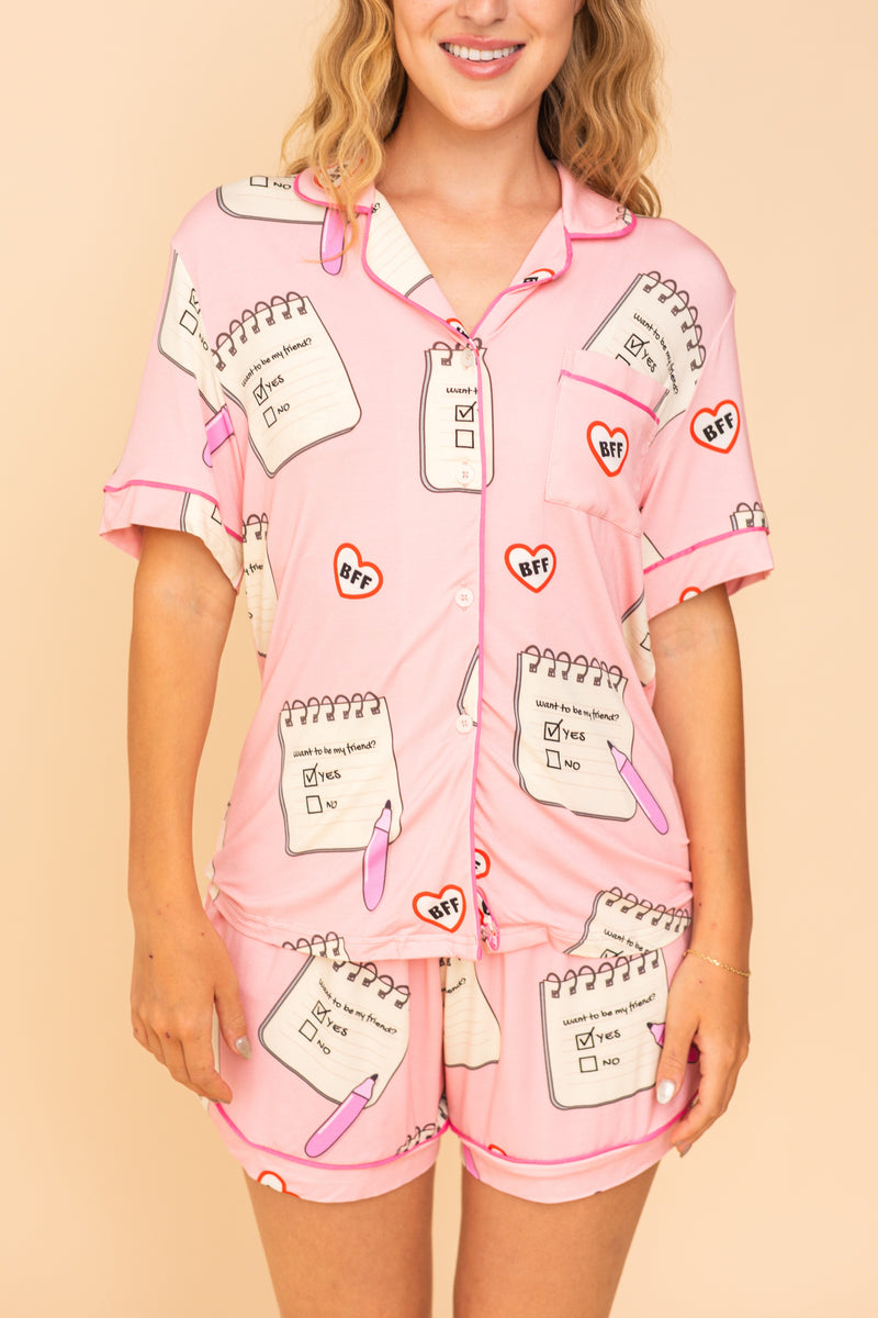 Haut Pyjama Court Wanna Be Friend