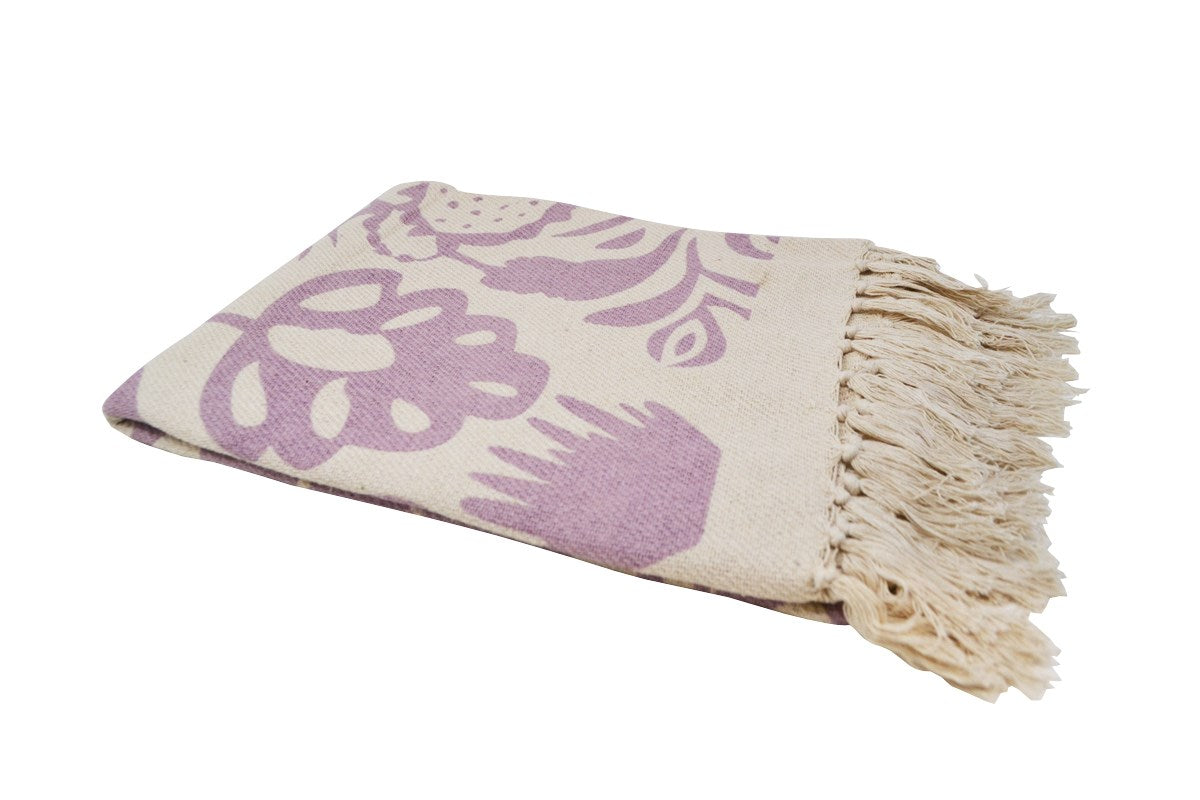 Jeté Motif Floral Lilac