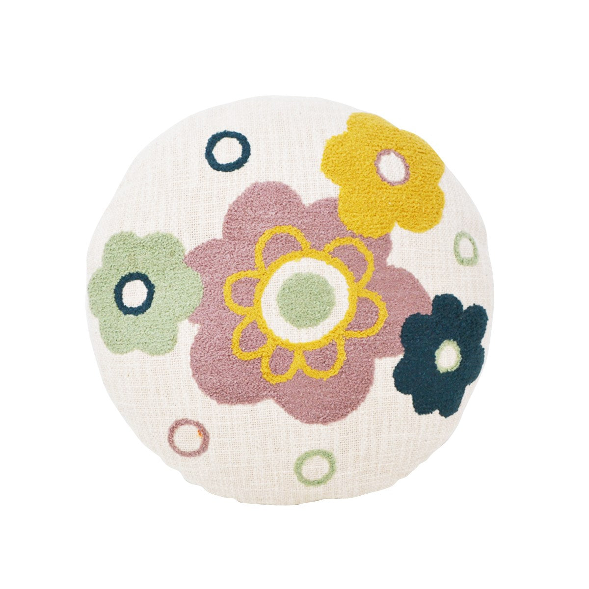 Coussin Rond Fleurs