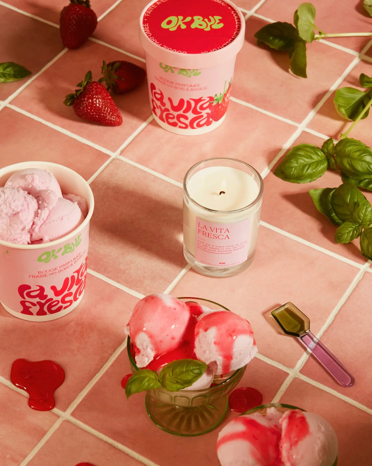 Chandelle La Vita Fresca (Fraise Des Bois & Basilic)