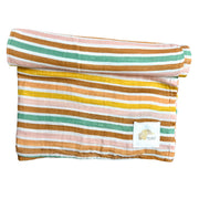 Mousseline Coton Ligné Rust Sauge Rose