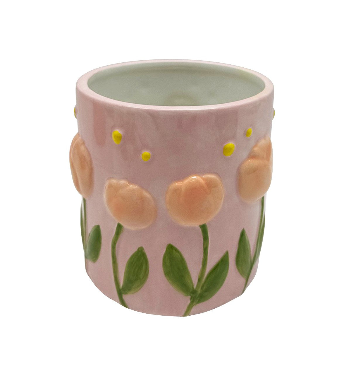 Pot De Fleurs Tulipes En Relief