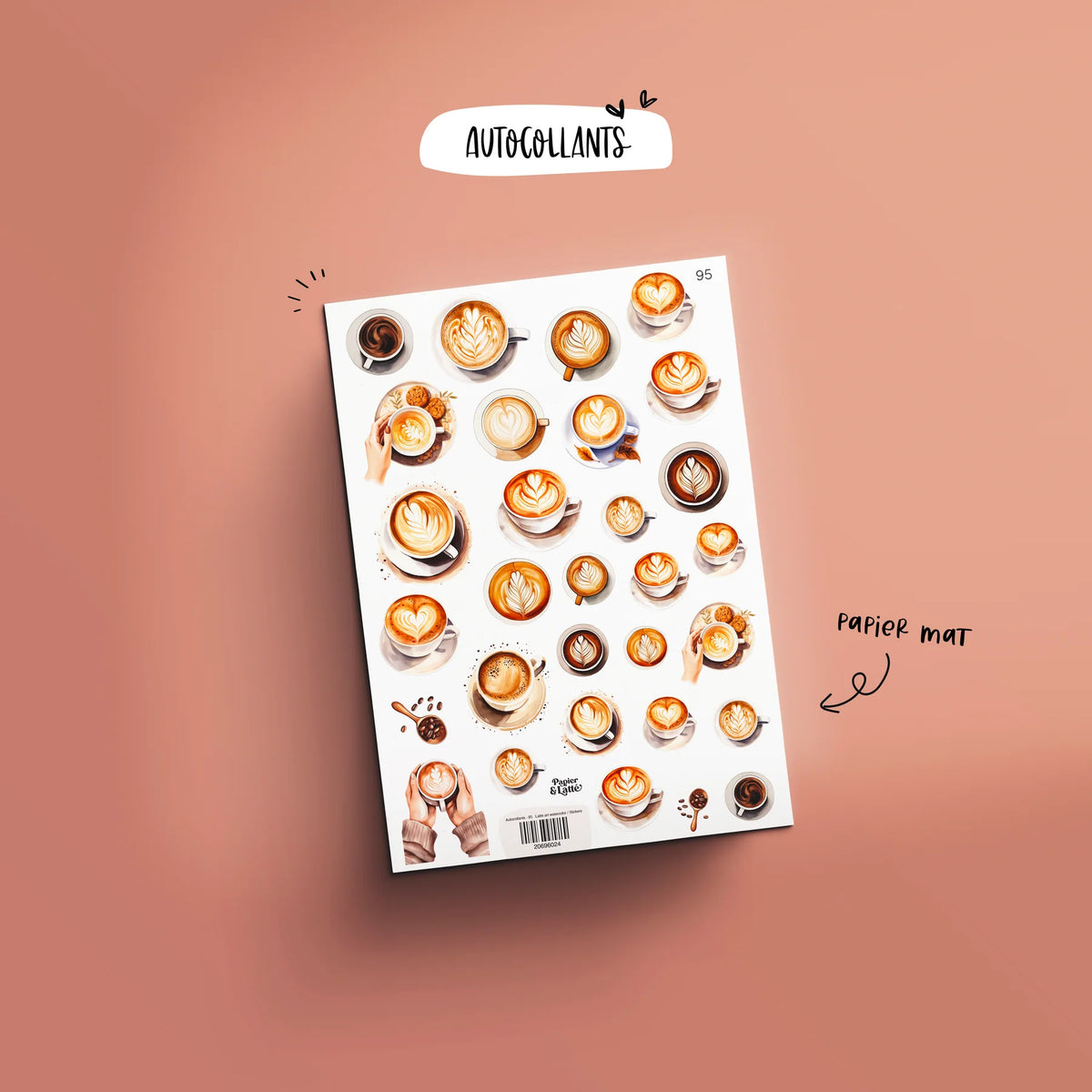 Autocollant 95 Latté Art Watercolor