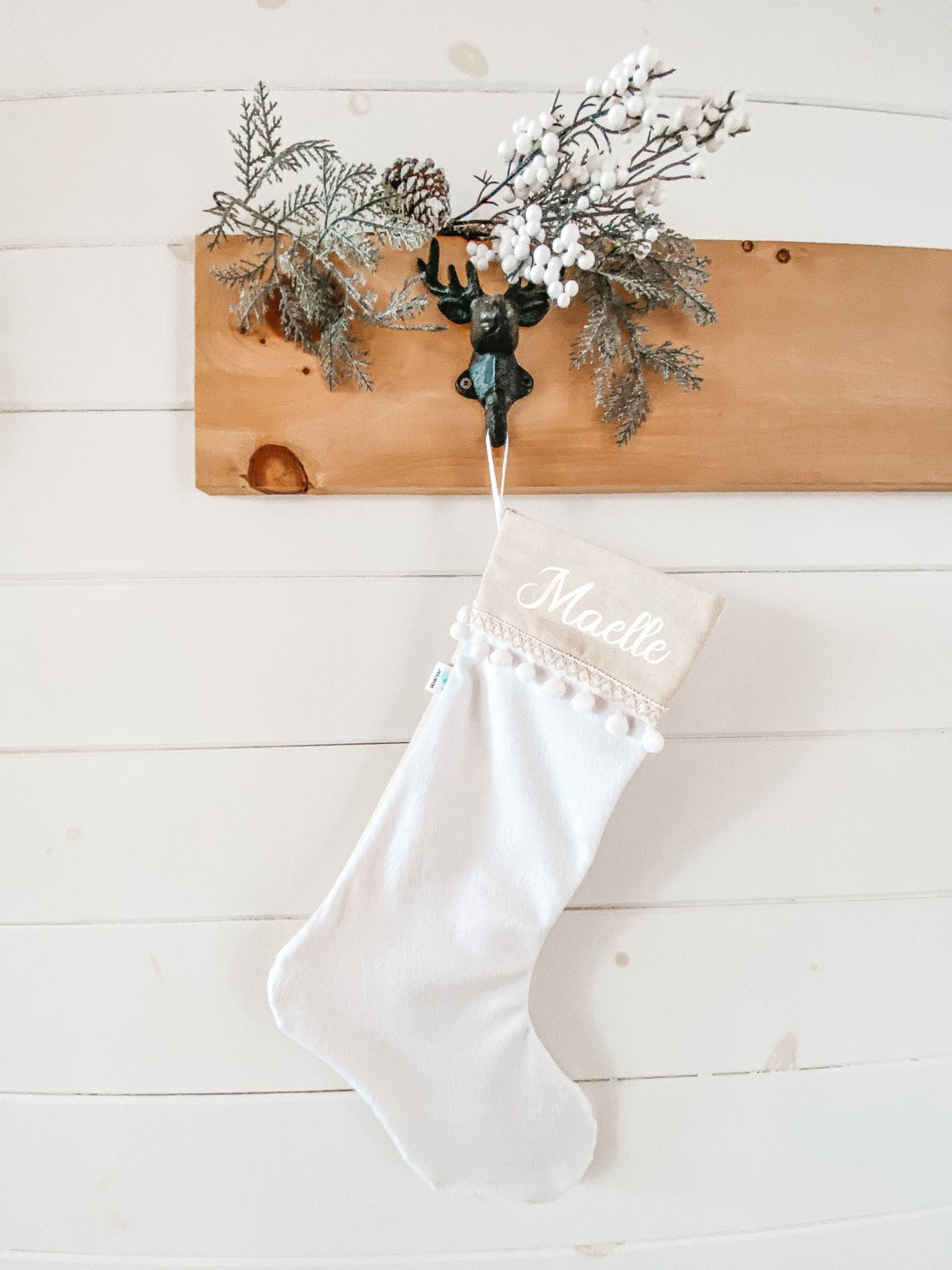 Bas De Noël Uni Blanc