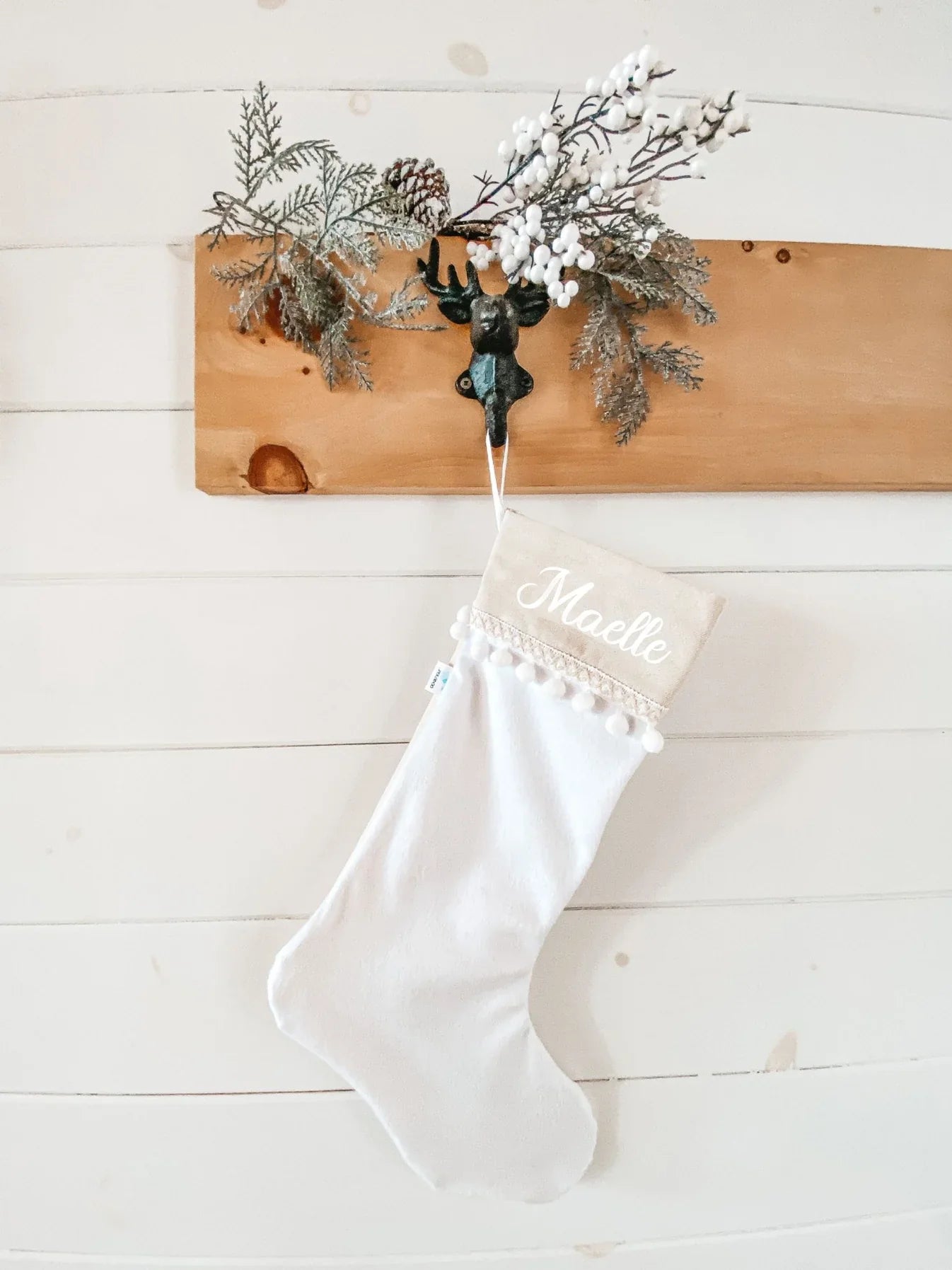 Bas De Noël Uni Blanc