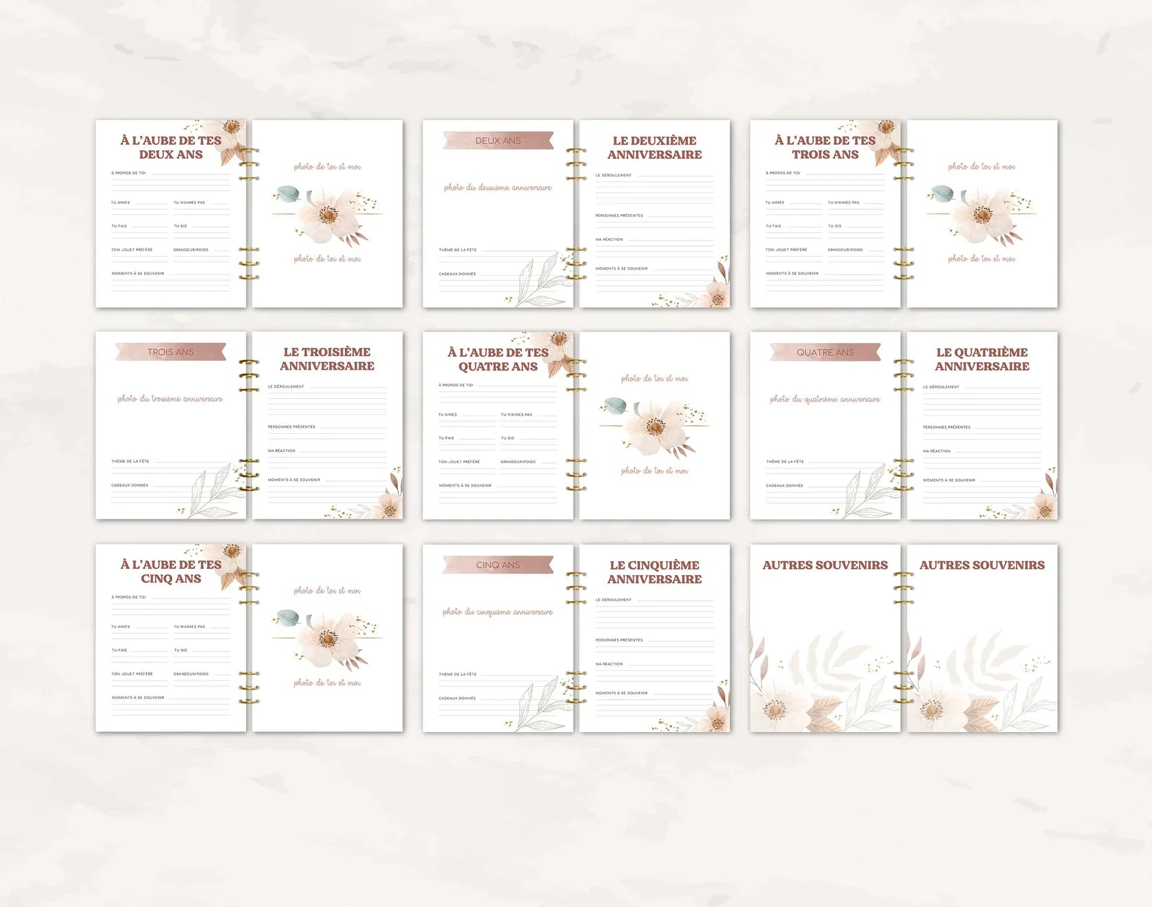 Livre De Naissance À Anneaux Pour Grand-maman Pampas