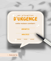 Autocollant D’urgence Bulle