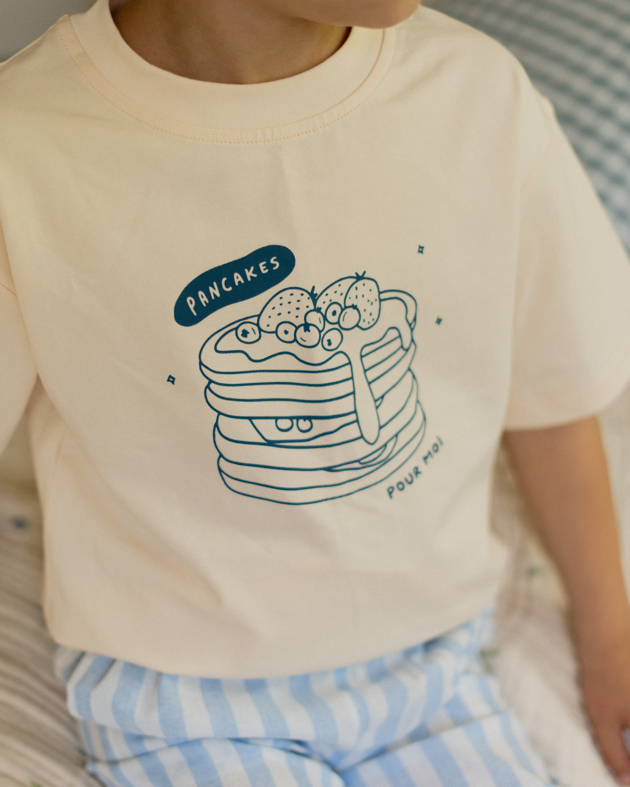 T-Shirt Évolutif Crème Imprimé Pancakes Pour Moi
