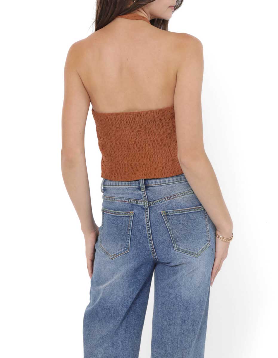 Top Neck Tie Rusty Brown