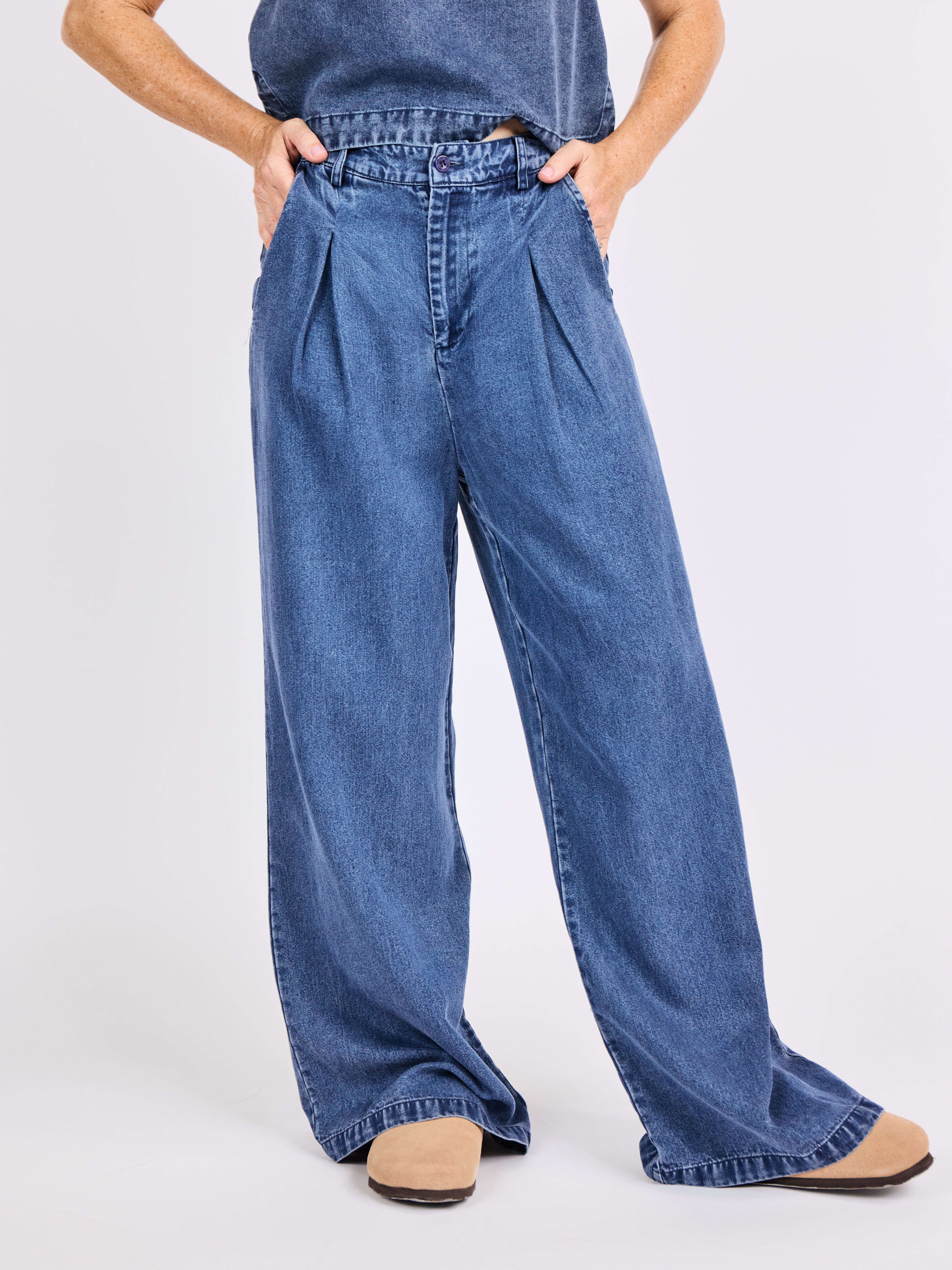 Pantalon It's Pouring Dark Chambray