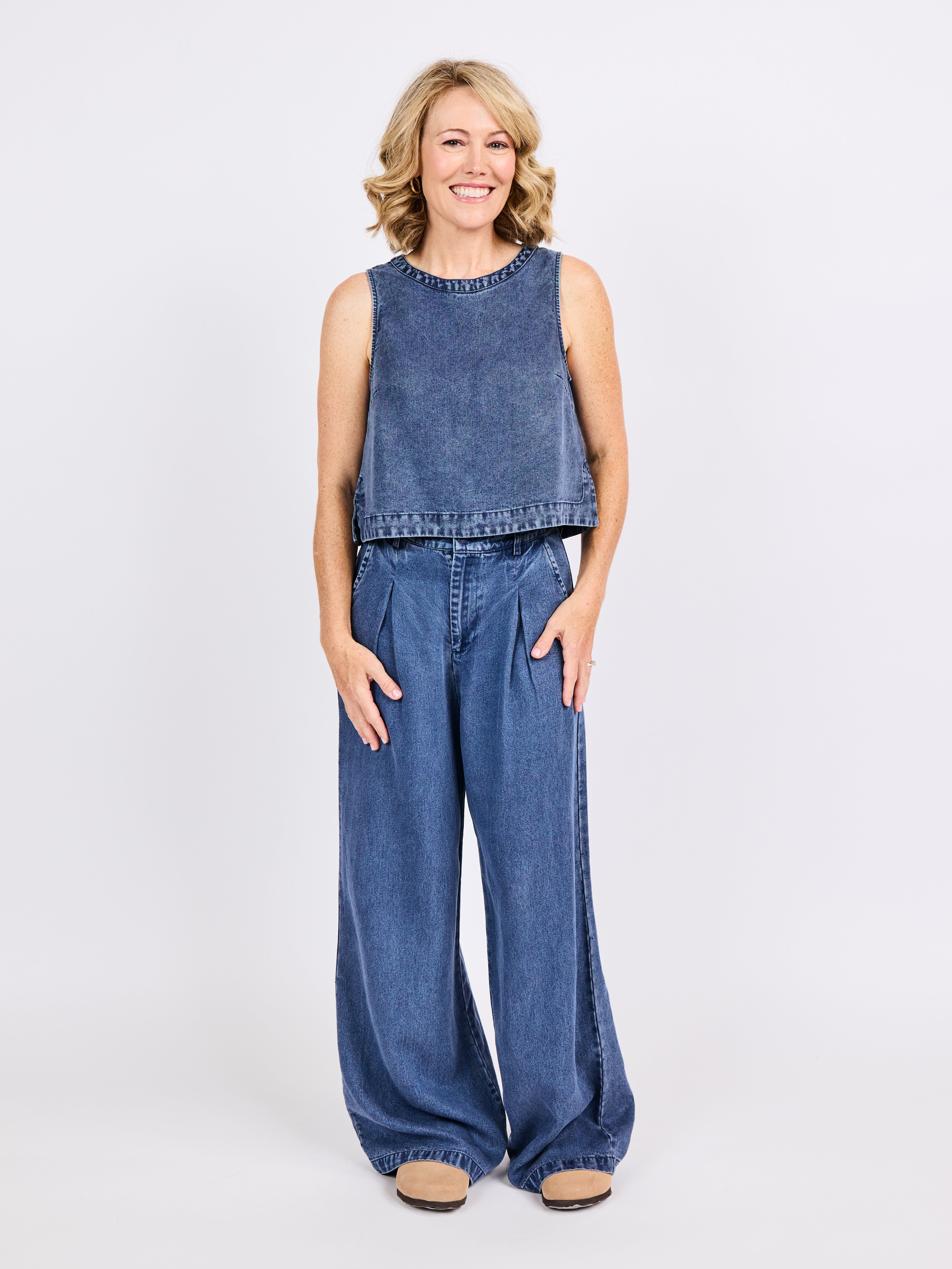 Pantalon It's Pouring Dark Chambray