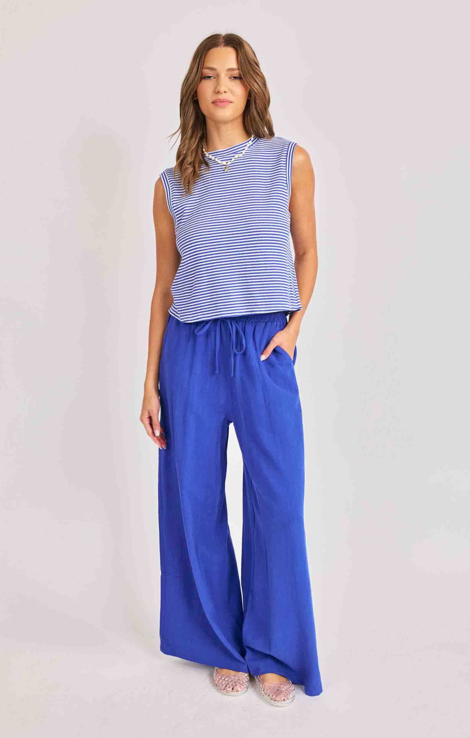 Camisole Palma Blue White