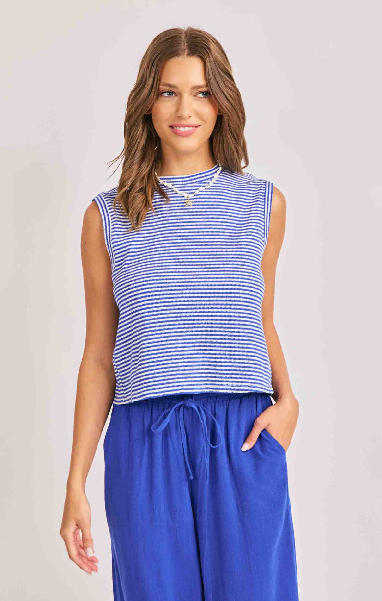 Camisole Palma Blue White