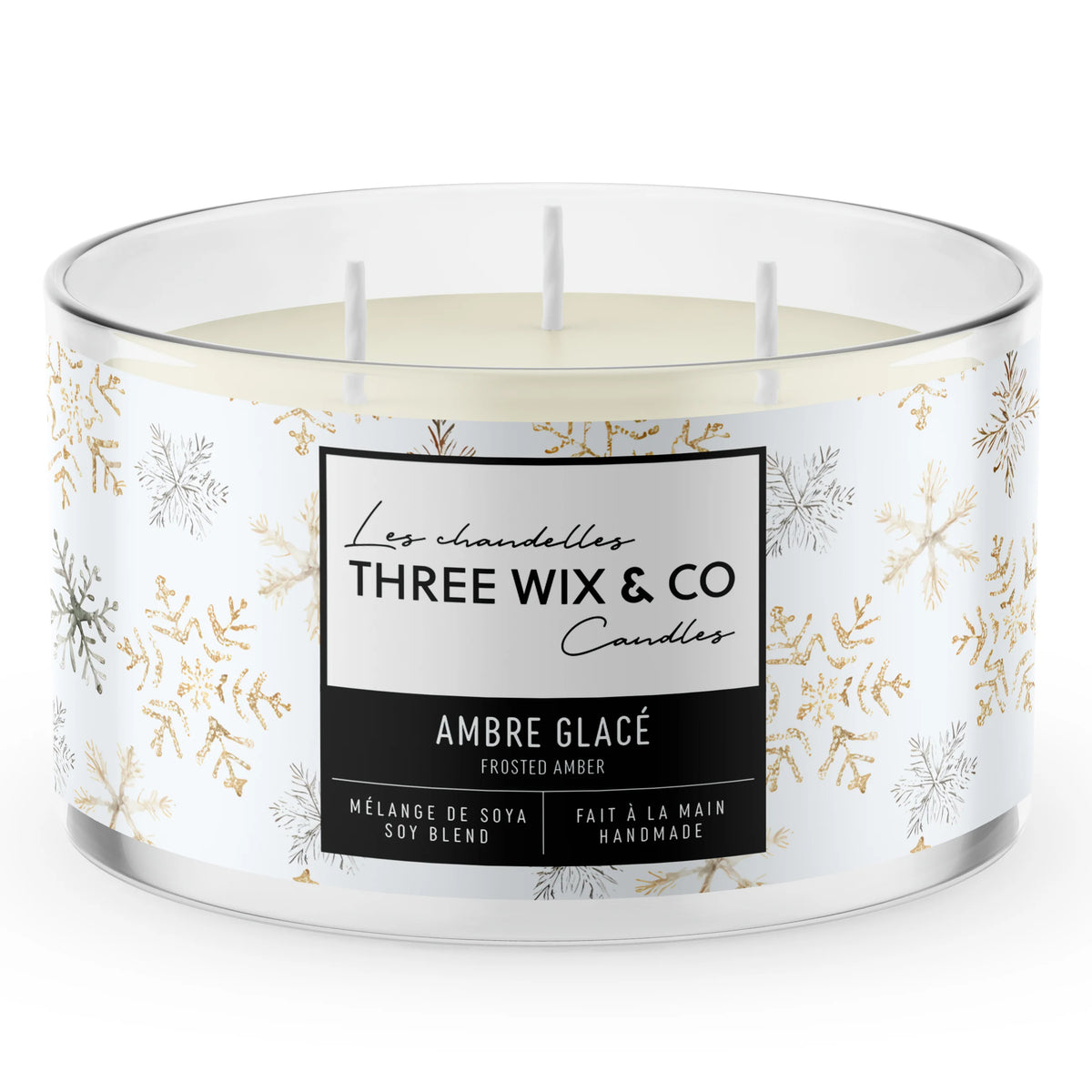 Chandelle À 3 Mèches Ambre Glacée