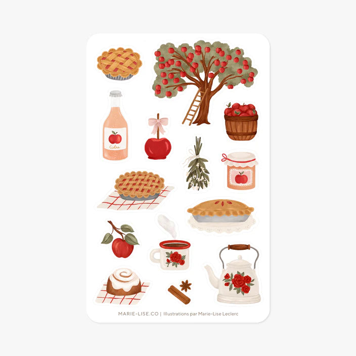 Autocollant Le Temps Des Pommes - Illustrée Par Marie-Lise