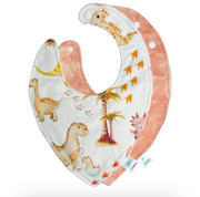 Duo Bavoirs Dinos Et Œufs Rose & Marbré Rose