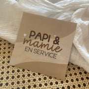 Autocollant Voiture Papi & Mamie En Service Souche