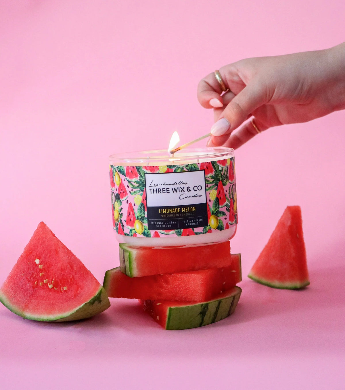 Chandelle 3 Mèches Limonade & Melon