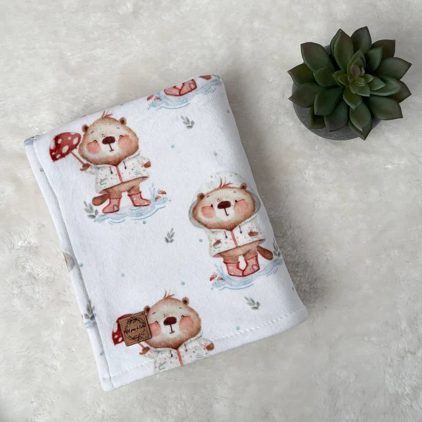 Doudou Douceur Petit Castor Sous La Pluie