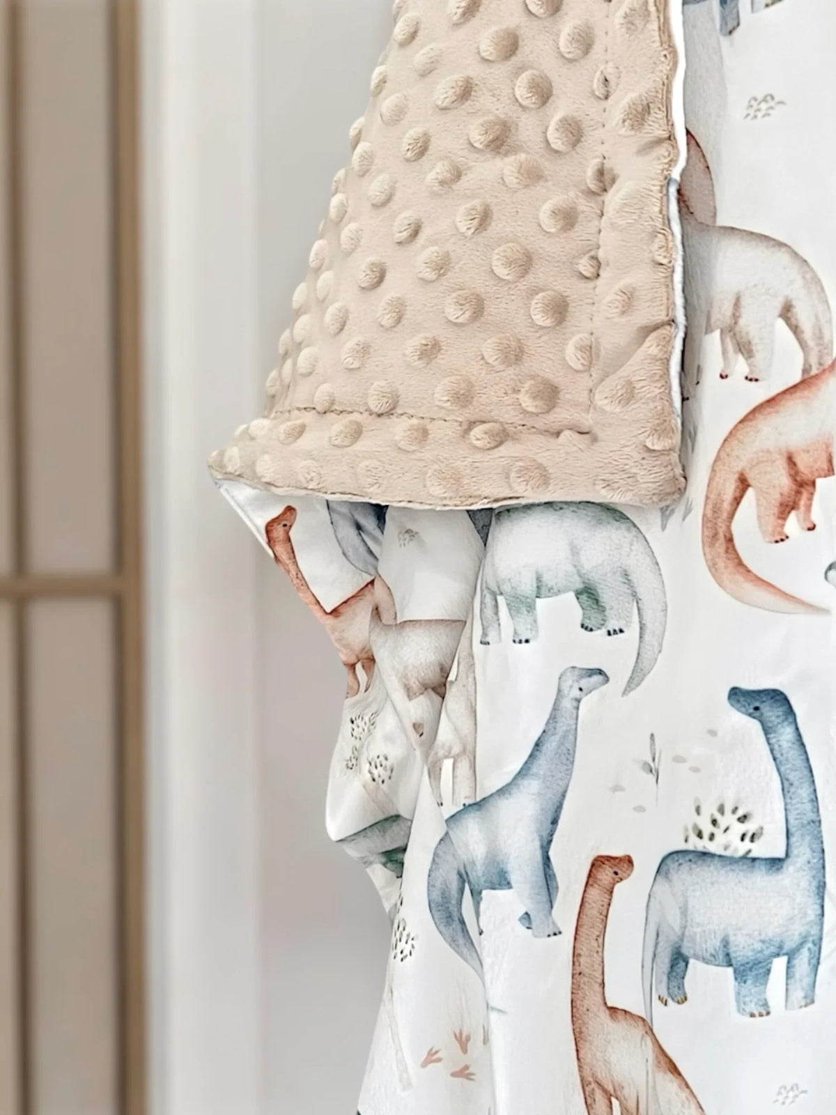 Couverture Minky Dino Bleu