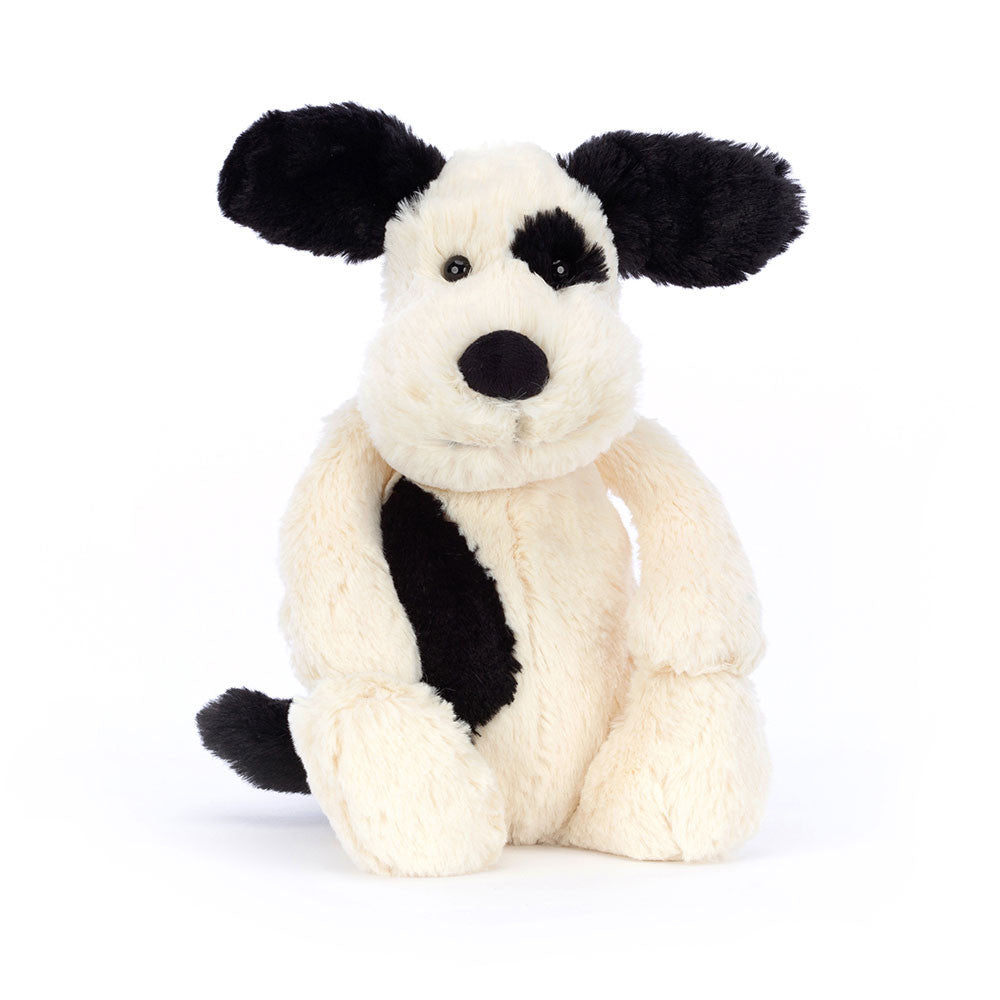 Peluche Bashful Black & Cream Puppy Original Medium