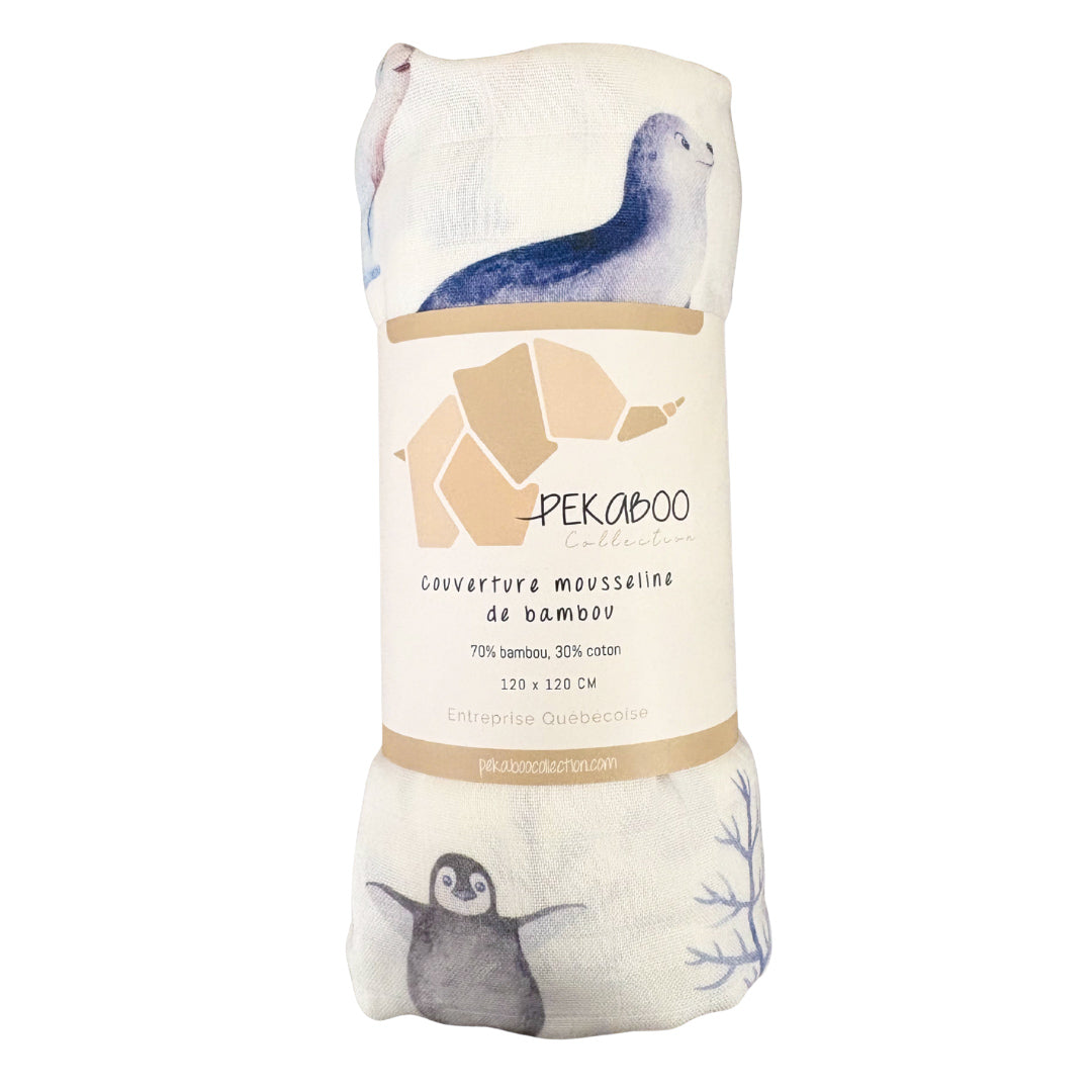 Mousseline Bambou Pingouin Loutre Ours Polaire Phoque