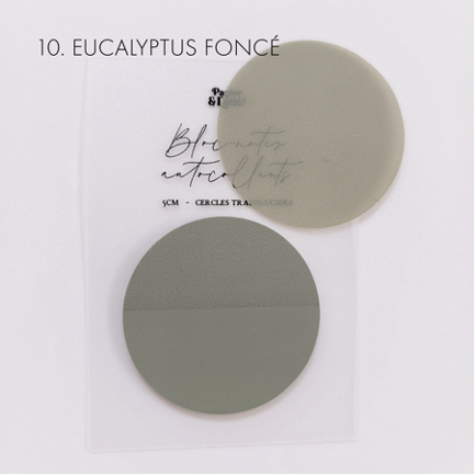 Bloc-Notes Autocollants Translucides Cercles Eucalyptus Foncé