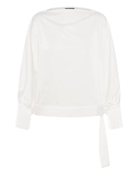 Blouse Satiné À Manche Dolman Crème