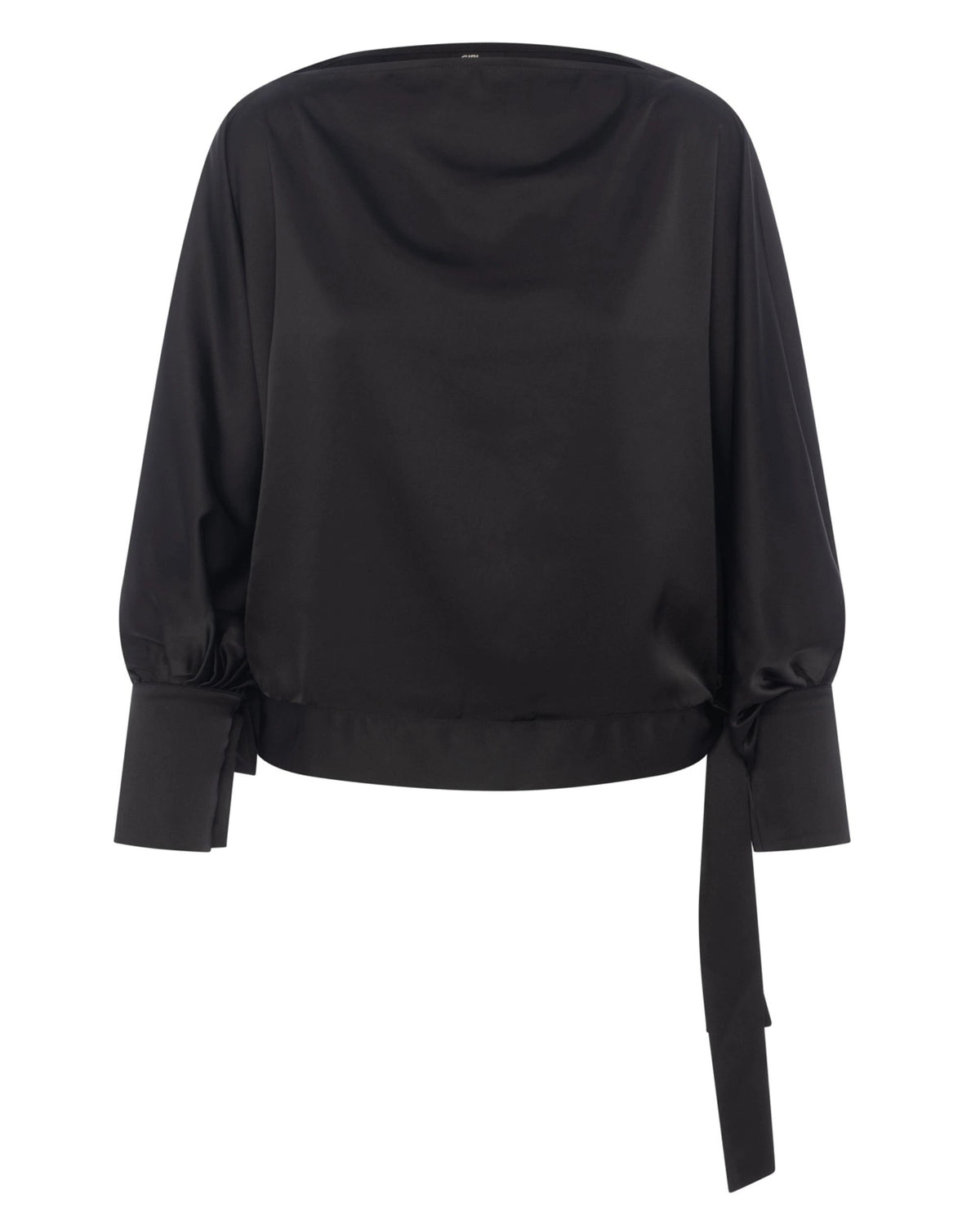 Blouse Satiné À Manche Dolman Noir