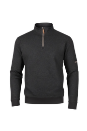Chandail Col Montant Zip Effet Chiné Pwelt Noir