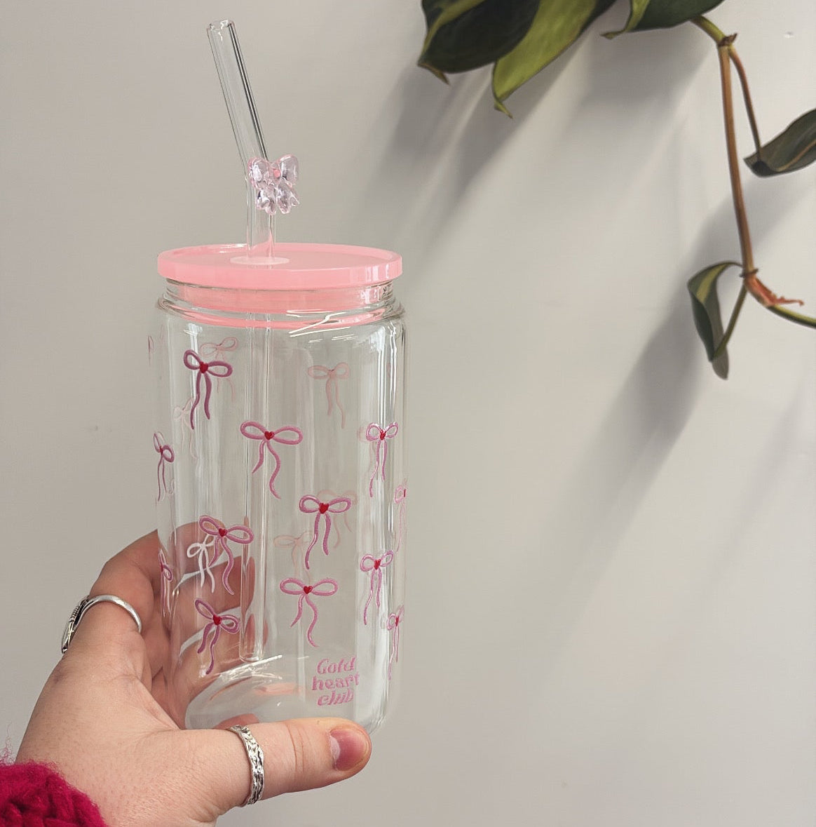 Verre Plastique Boucles Roses