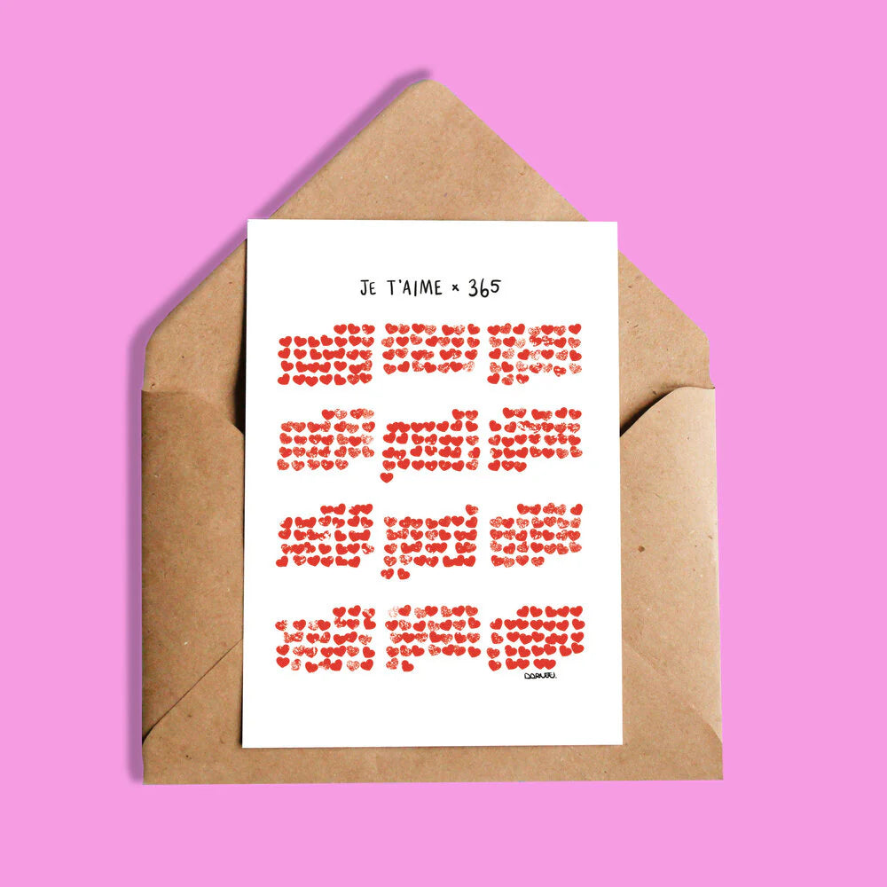 Carte Je T'aime X 365