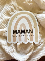 Autocollant Voiture « Maman En Service »