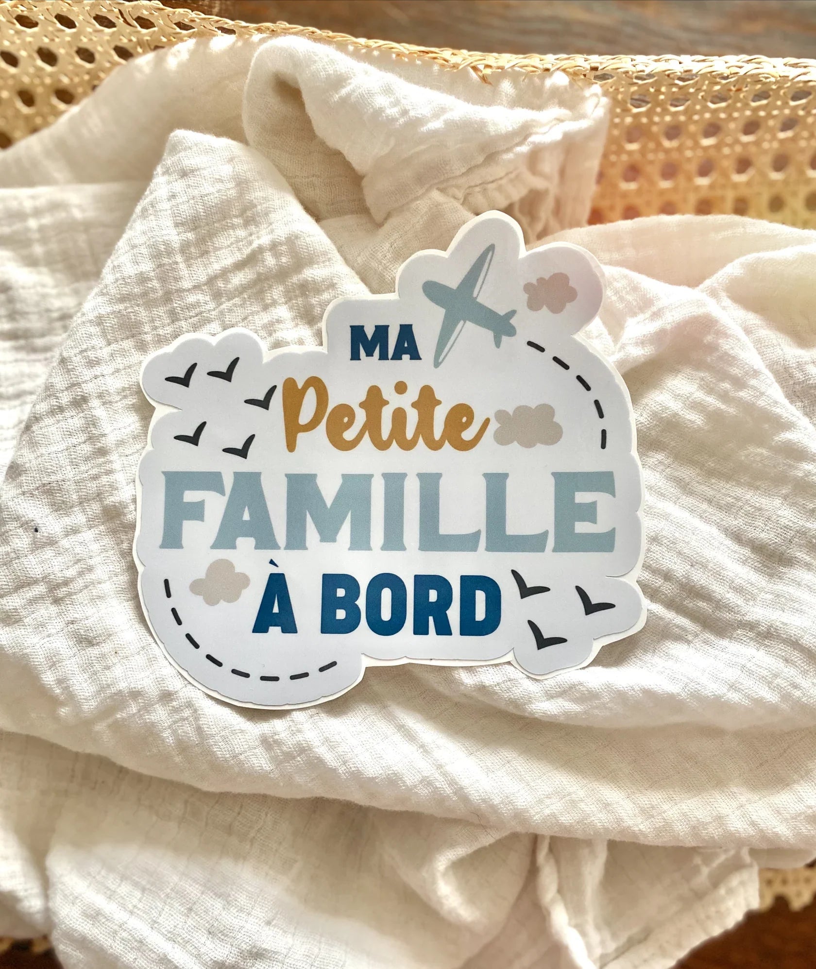 Autocollant Voiture « Ma Petite Famille À Bord » Avion