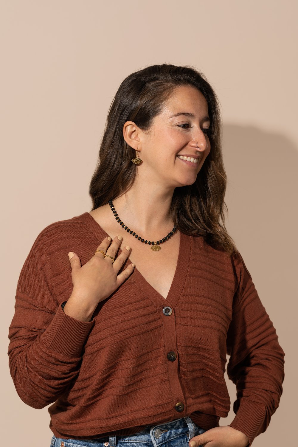 Collier Zaïan Argent / Noir