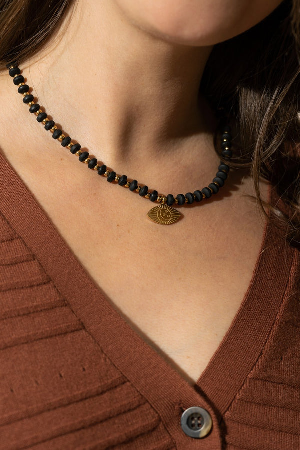 Collier Zaïan Argent / Noir